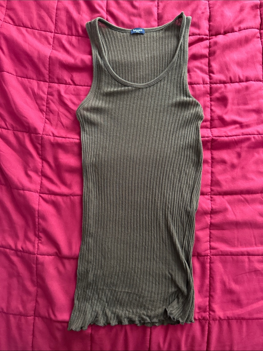 Splendid Brown Ribbed Tank
